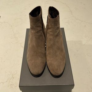 Aquatalia taupe suede boots size 11. Gently worn. 2.25 inch dark brown heels.